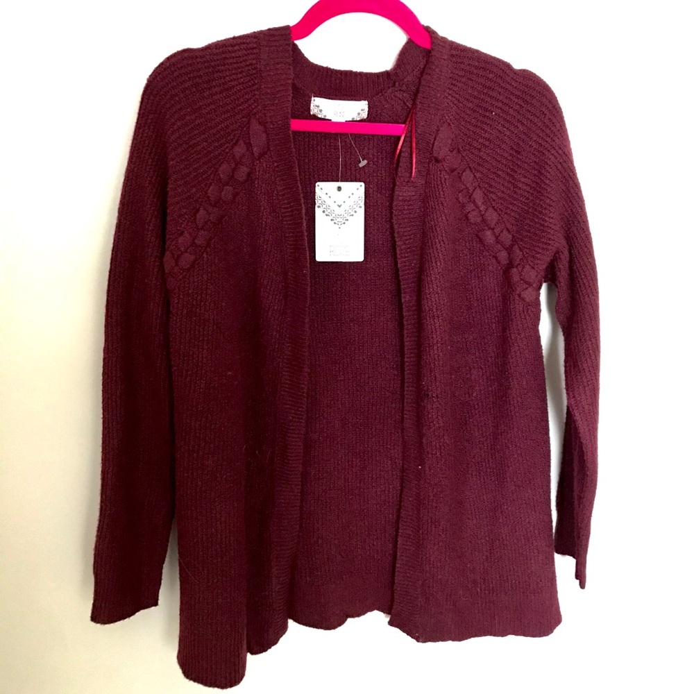 NWT Red Pink Rose Cardigan